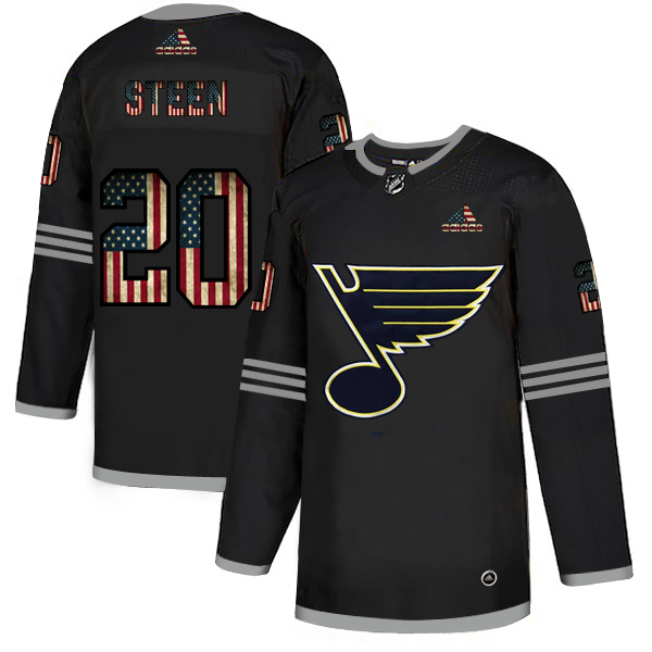 St. Louis Blues #20 Alexander Steen Adidas Men Black USA Flag Limited NHL Jersey->st.louis blues->NHL Jersey